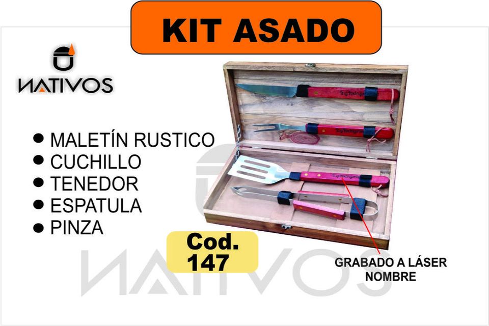 kit asado maletin 4 Pzs.  (147)