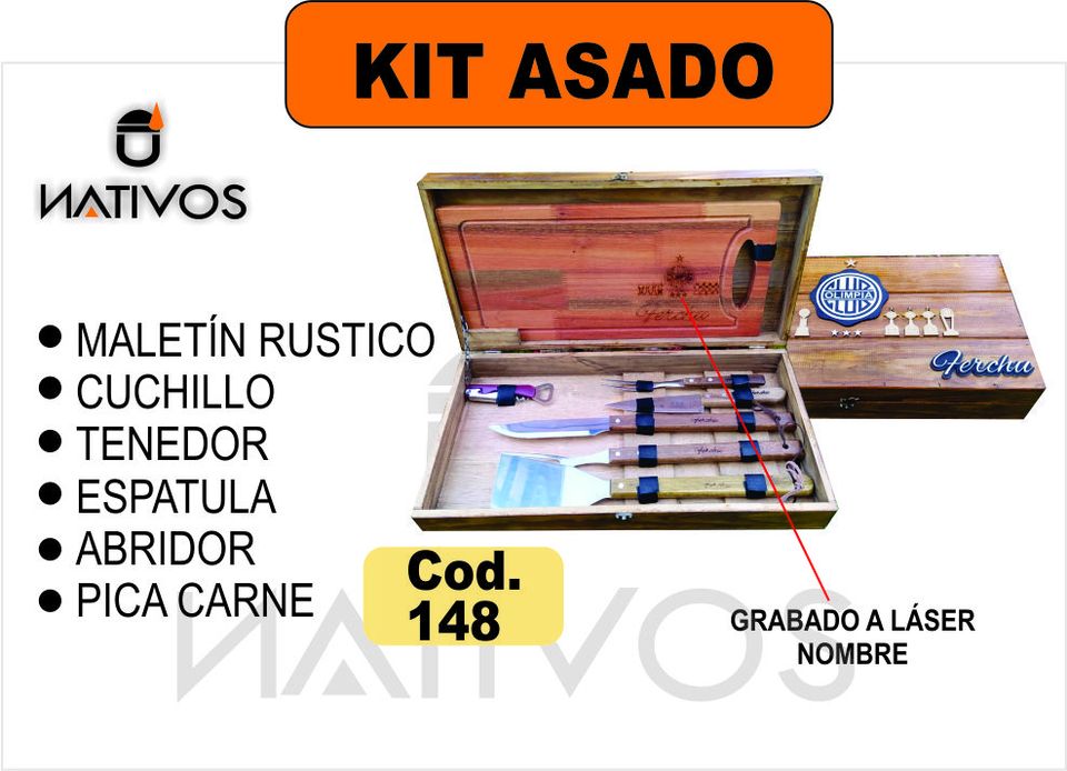 kit asado  maletin 6 Pzs.  (148)